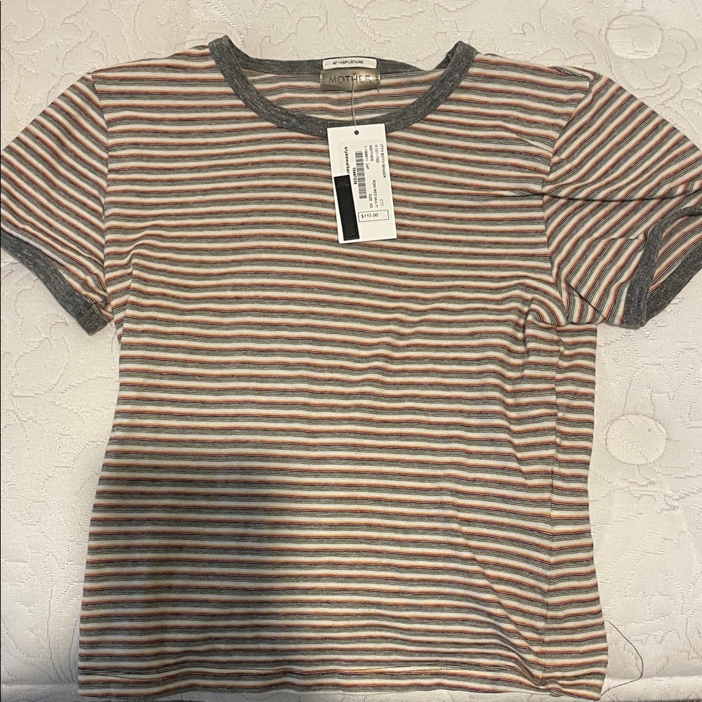 NWT MOTHER itty bitty ringer tee striped XS
